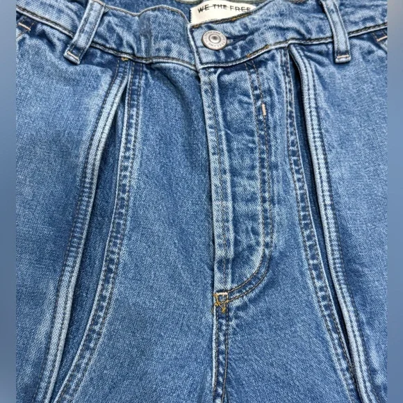 New! Free People Havasu Slouchy Low Rise Crop Utility Cargo Jean Shorts 27 - Picture 8 of 8